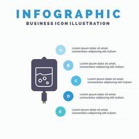 sangre. prueba. prueba de azúcar muestra la plantilla de infografía para el sitio web y la presentación. icono de glifo gris con ilustración de vector de estilo infográfico azul.