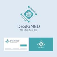 Complex. global. internet. net. web Business Logo Glyph Icon Symbol for your business. Turquoise Business Cards with Brand logo template.