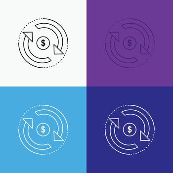 circulación. Finanzas. caudal. mercado. icono de dinero sobre varios antecedentes. diseño de estilo de línea. diseñado para web y aplicación. eps 10 ilustración vectorial vector
