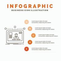 interface. website. user. layout. design Infographics Template for Website and Presentation. Line Gray icon with Orange infographic style vector illustration