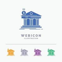 Architecture. bank. banking. building. federal 5 Color Glyph Web Icon Template isolated on white. Vector illustration