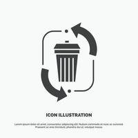 waste. disposal. garbage. management. recycle Icon. glyph vector gray symbol for UI and UX. website or mobile application