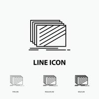 Design. layer. layout. texture. textures Icon in Thin. Regular and Bold Line Style. Vector illustration