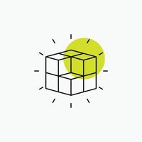 box. labyrinth. puzzle. solution. cube Line Icon vector