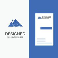 Business Logo for mountain. landscape. hill. nature. sun. Vertical Blue Business .Visiting Card template. vector