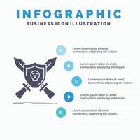 Badge. emblem. game. shield. swords Infographics Template for Website and Presentation. GLyph Gray icon with Blue infographic style vector illustration.