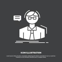 professor. student. scientist. teacher. school Icon. glyph vector symbol for UI and UX. website or mobile application