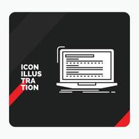 Red and Black Creative presentation Background for Code. coding. computer. monoblock. laptop Glyph Icon vector