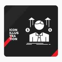 Red and Black Creative presentation Background for Business. man. avatar. employee. sales man Glyph Icon vector