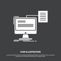 reanudar. almacenamiento. impresión. CV. icono de documento. símbolo de vector de glifo para ui y ux. sitio web o aplicación móvil