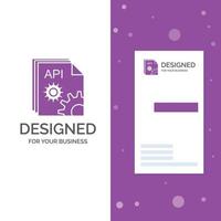 Business Logo for Api. app. coding. developer. software. Vertical Purple Business .Visiting Card template. Creative background vector illustration