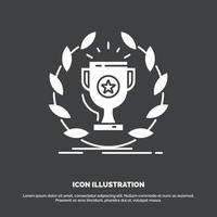 award. cup. prize. reward. victory Icon. glyph vector symbol for UI and UX. website or mobile application