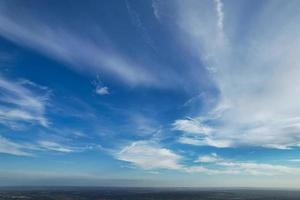 Beautiful Sky with Dramatic Clouds Drone's High Angle Footage over City of England UK photo