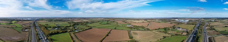 Aerial View of British Roads and Traffic on a Sunny Day photo