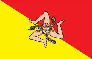 Sicily Flag. Region of Italy. Vector illustration.