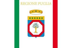 Apulia Flag. Region of Italy. Vector illustration.