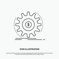 Finanzas. caudal. ingreso. haciendo. icono de dinero símbolo gris vectorial de línea para ui y ux. sitio web o aplicación móvil vector