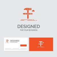 Business logo template for Build. design. develop. tool. tools. Orange Visiting Cards with Brand logo template. vector