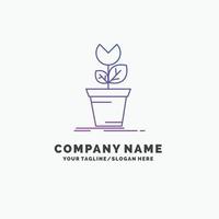 adventure. game. mario. obstacle. plant Purple Business Logo Template. Place for Tagline vector