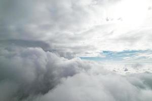 Beautiful Sky with Dramatic Clouds Drone's High Angle Footage over City of England UK photo