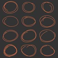 Hand drawn scribble circles template. Vector