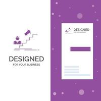 Business Logo for promotion. Success. development. Leader. career. Vertical Purple Business .Visiting Card template. Creative background vector illustration