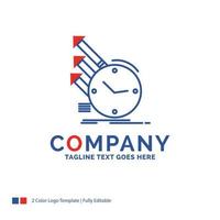 Company Name Logo Design For detection. inspection. of. regularities. research. Blue and red Brand Name Design with place for Tagline. Abstract Creative Logo template for Small and Large Business. vector