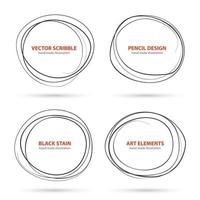 Hand drawn scribble circles template. Vector