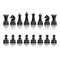 Black chess board figures icon set vector