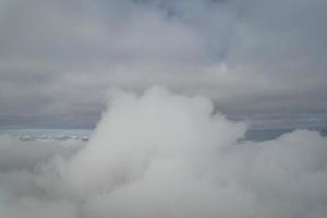 Beautiful Sky with Dramatic Clouds Drone's High Angle Footage over City of England UK photo