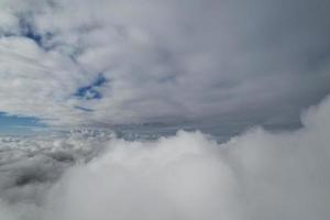 Beautiful Sky with Dramatic Clouds Drone's High Angle Footage over City of England UK photo