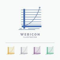 Arrow. chart. curve. experience. goal 5 Color Glyph Web Icon Template isolated on white. Vector illustration