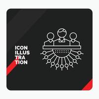 Red and Black Creative presentation Background for Allocation. group. human. management. outsource Line Icon vector