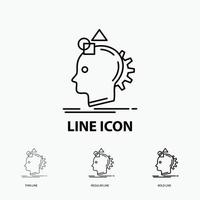 Imagination. imaginative. imagine. idea. process Icon in Thin. Regular and Bold Line Style. Vector illustration