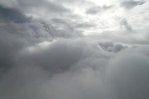 Beautiful Sky with Dramatic Clouds Drone's High Angle Footage over City of England UK photo