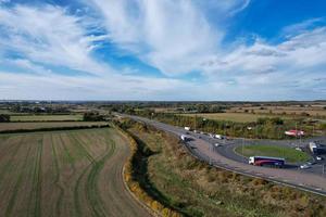 Aerial View of British Roads and Traffic on a Sunny Day photo