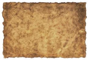 old parchment paper sheet vintage aged or texture isolated on white background photo