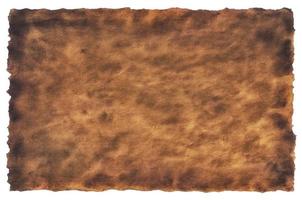 old parchment paper sheet vintage aged or texture isolated on white background photo