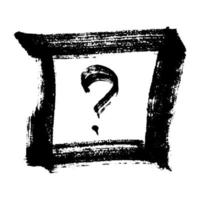 Hand drawn ink question mark illustration in sketch style. Single element for design vector