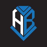 HB letter logo design on black background. HB creative initials letter logo concept. HB letter design. vector