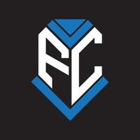 FC letter logo design on black background. FC creative initials letter logo concept. FC letter design. vector