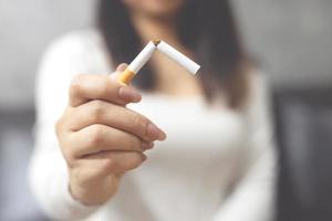 Women quit smoking for health photo
