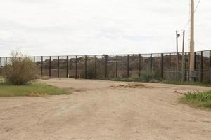 El Paso, Texas, USA September 29, 2022 Border Wall along the US Mexico Border near Downtown El Paso photo