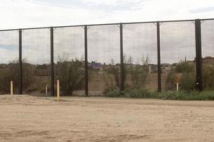 El Paso, Texas, USA September 29, 2022 Border Wall along the US Mexico Border near Downtown El Paso photo