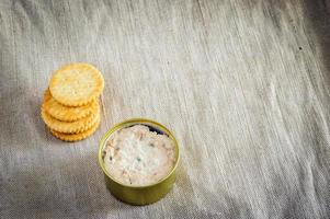 Cracker with tuna spread photo