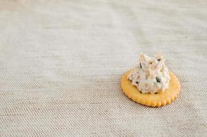 Cracker with tuna spread photo