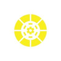 eps10 kit de embrague de vector amarillo icono de arte abstracto aislado sobre fondo blanco. símbolo de placa de disco de embrague en un estilo moderno y sencillo para el diseño de su sitio web, logotipo y aplicación móvil