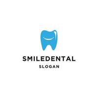 plantilla de diseño de vector de logotipo de diente dental de sonrisa