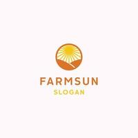 Farm sun logo icon design template vector illustration