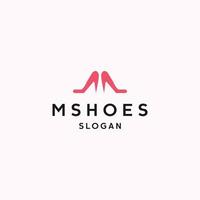 Letter m shoes logo icon flat design template vector